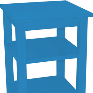 Homeroots 28" Caribbean Blue Solid Wood Nightstand   548316