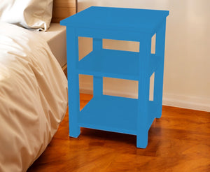 Homeroots 28" Caribbean Blue Solid Wood Nightstand   548316