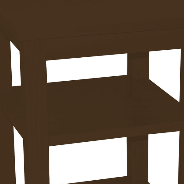 Homeroots 28" Dark Brown Solid Wood Nightstand   548317