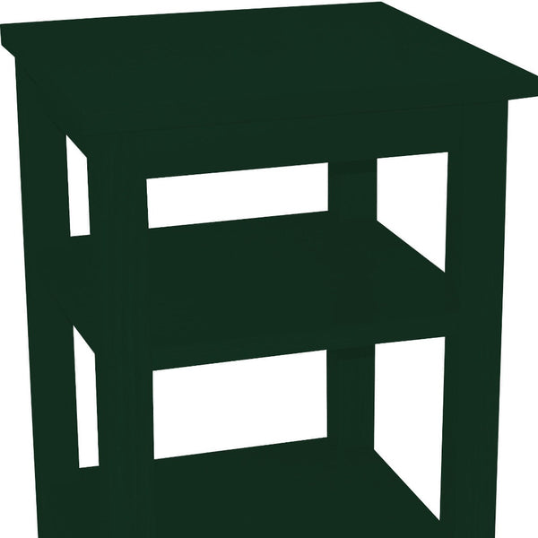 Homeroots 28" Dark Green Solid Wood Nightstand   548318