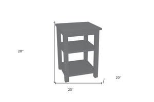 Homeroots 28" Gray Solid Wood Nightstand   548319