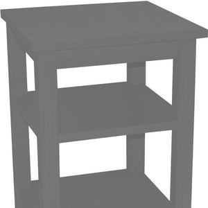 Homeroots 28" Gray Solid Wood Nightstand   548319