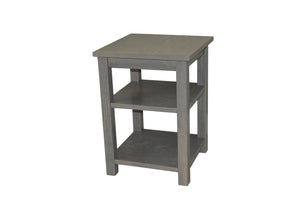 Homeroots 28" Gray Solid Wood Nightstand   548320