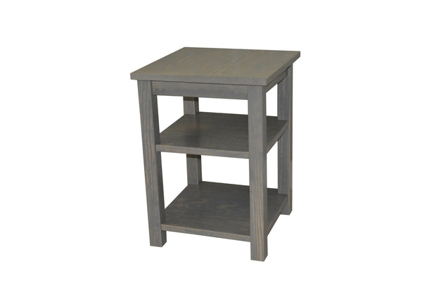 Homeroots 28" Gray Solid Wood Nightstand   548320