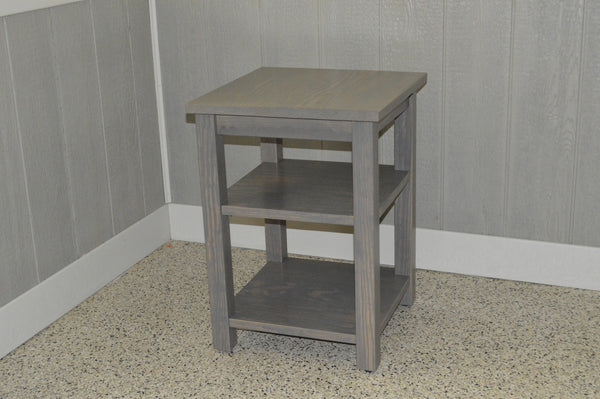 Homeroots 28" Gray Solid Wood Nightstand   548320
