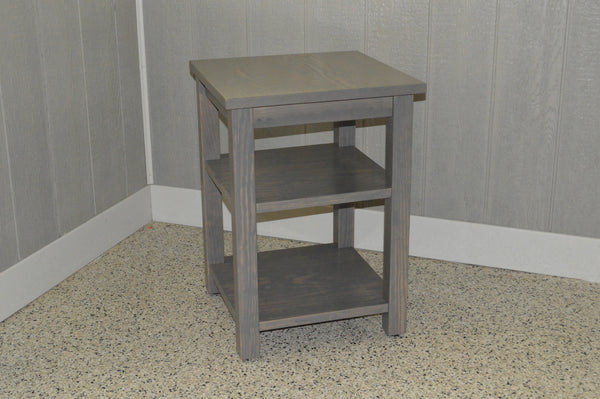 Homeroots 28" Gray Solid Wood Nightstand   548320