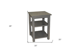Homeroots 28" Gray Solid Wood Nightstand   548320