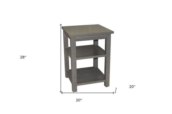 Homeroots 28" Gray Solid Wood Nightstand   548320