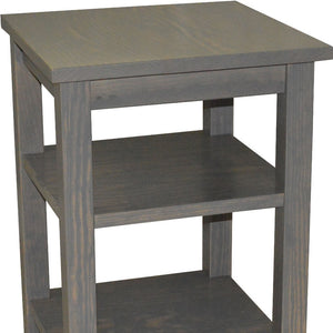 Homeroots 28" Gray Solid Wood Nightstand   548320