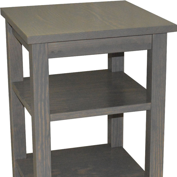 Homeroots 28" Gray Solid Wood Nightstand   548320