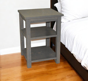 Homeroots 28" Gray Solid Wood Nightstand   548320