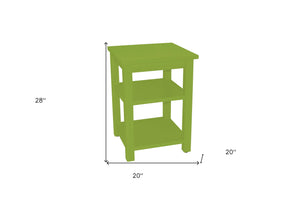 Homeroots 28" Green Solid Wood Nightstand   548322