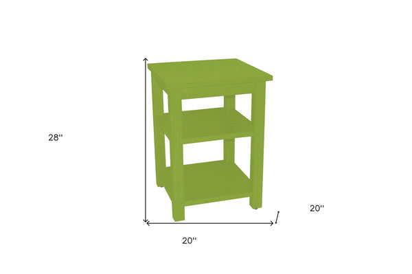Homeroots 28" Green Solid Wood Nightstand   548322
