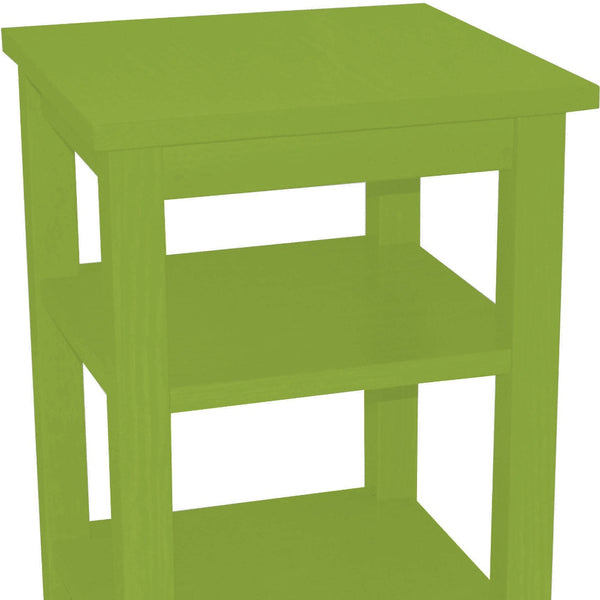 Homeroots 28" Green Solid Wood Nightstand   548322