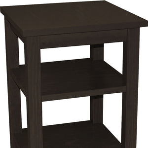 Homeroots 28" Espresso Solid Wood Nightstand   548323