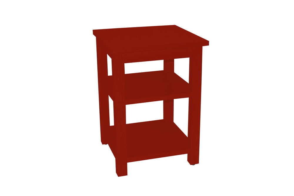 Homeroots 28" Red Solid Wood Nightstand   548324
