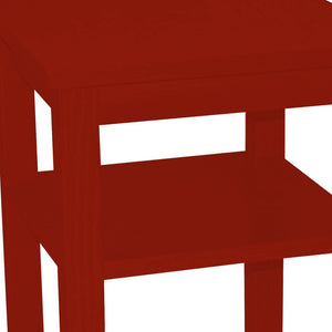 Homeroots 28" Red Solid Wood Nightstand   548324