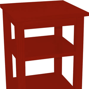 Homeroots 28" Red Solid Wood Nightstand   548324