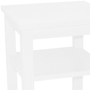 Homeroots 28" White Solid Wood Nightstand   548326