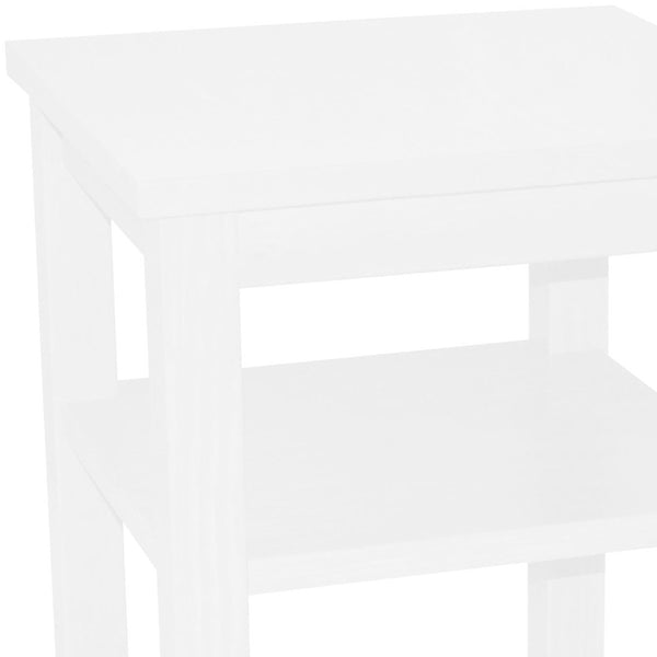 Homeroots 28" White Solid Wood Nightstand   548326
