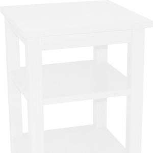 Homeroots 28" White Solid Wood Nightstand   548326