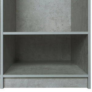 English Elm Open Open Wooden Wardrobe with 2 Rods, 5 Shelves & 3 Drawers — Modern Gray White Storage Solution N820S00021E