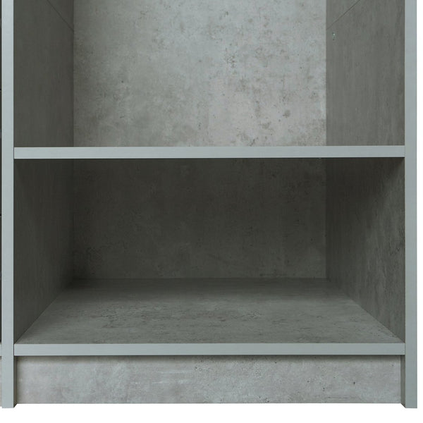 English Elm Open Open Wooden Wardrobe with 2 Rods, 5 Shelves & 3 Drawers — Modern Gray White Storage Solution N820S00021E