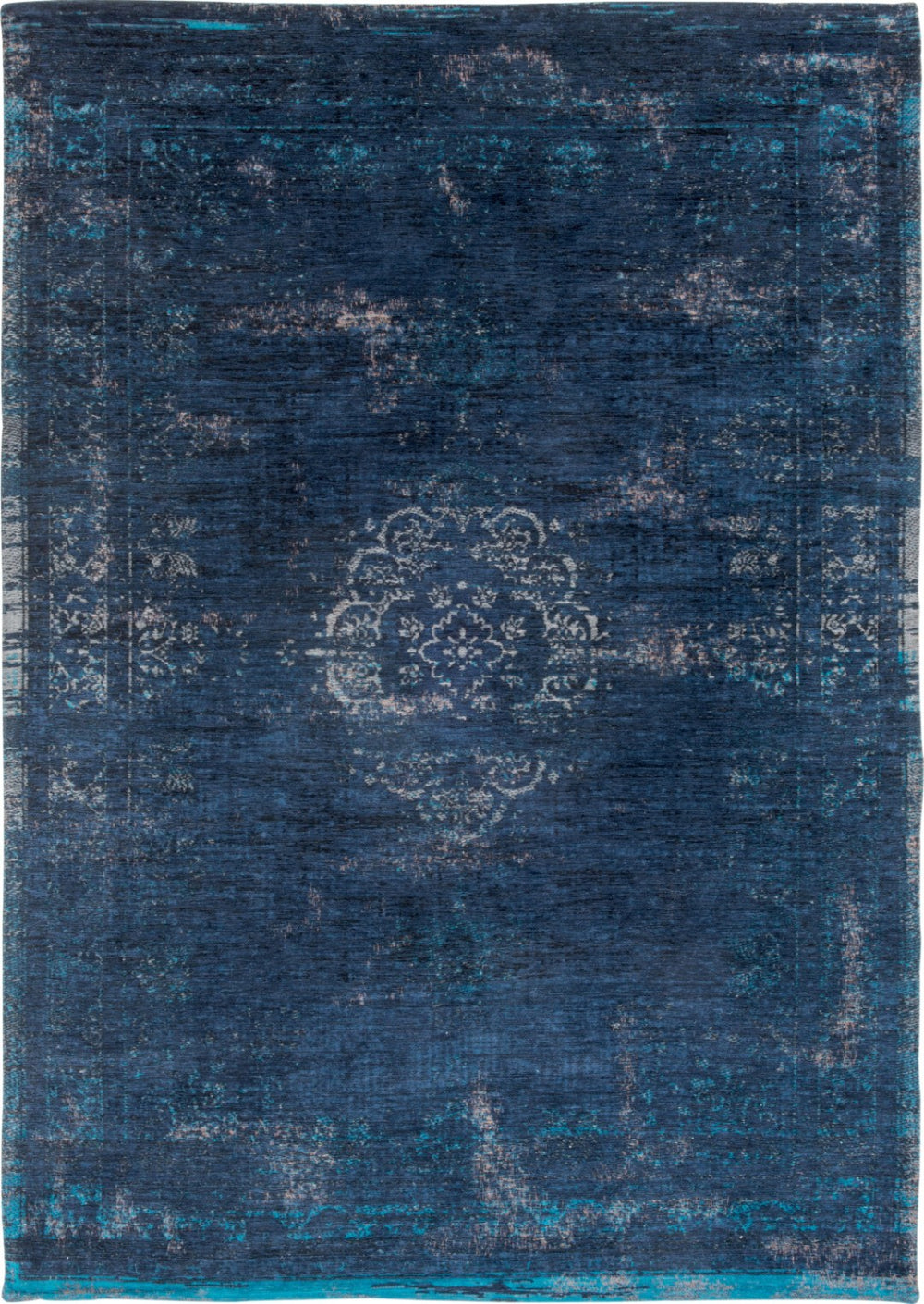 HomeRoots 3' Blue and Gray Medallion Non-Skid Area Rug - Elegant Design for Warmth and Style in Any Room 3' X 5' 548334