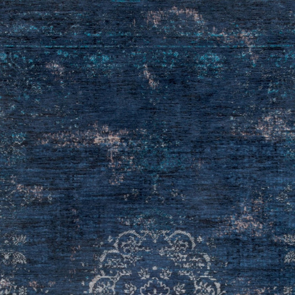 HomeRoots 3' Blue and Gray Medallion Non-Skid Area Rug - Elegant Design for Warmth and Style in Any Room 3' X 5' 548334