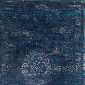 Homeroots 6' X 8' Blue And Gray Medallion Non Skid Area Rug  100% Pet 548336