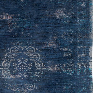 Homeroots 7' X 9' Blue And Gray Medallion Non Skid Area Rug  100% Pet 548337