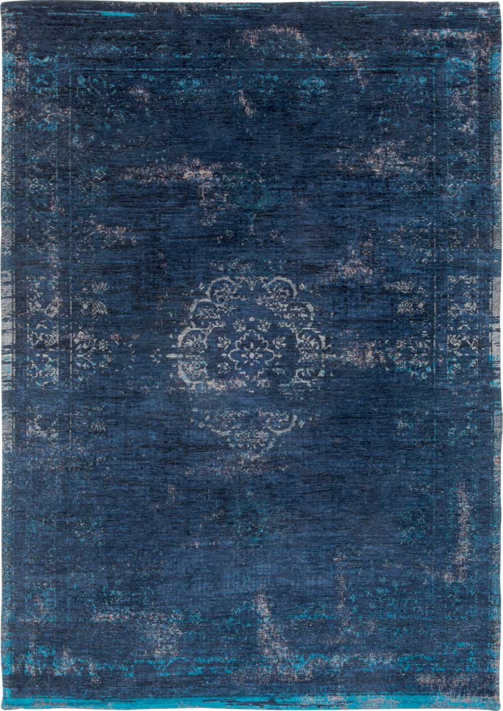 Homeroots 8' X 11' Blue And Gray Medallion Non Skid Area Rug  100% Pet 548338