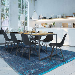 HomeRoots 3' Blue and Gray Medallion Non-Skid Area Rug - Elegant Design for Warmth and Style in Any Room 9' X 13' 548339