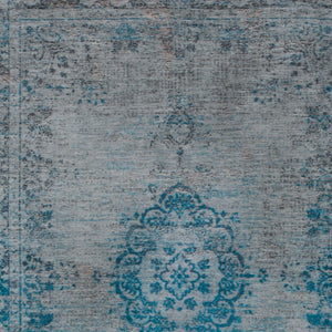 HomeRoots 3' Gray and Green Medallion Non-Skid Area Rug – Stylish and Safe for High Traffic Spaces, Easy Care 7' X 9' 548343
