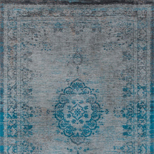 HomeRoots 3' Gray and Green Medallion Non-Skid Area Rug – Stylish and Safe for High Traffic Spaces, Easy Care 9' X 13' 548345