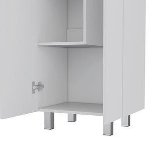 English Elm Bacoa Tall Utility Cabinet with Broom Storage and Five Shelves for Laundry Rooms B097S00237