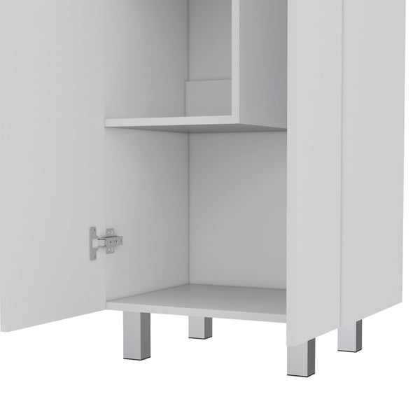 English Elm Bacoa Tall Utility Cabinet with Broom Storage and Five Shelves for Laundry Rooms B097S00237