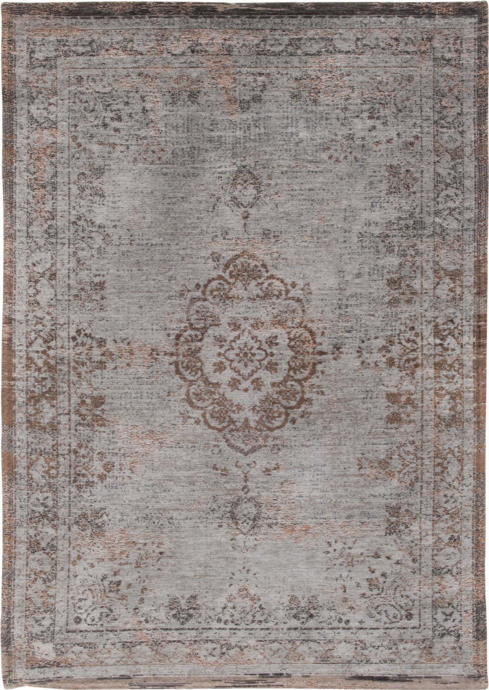 Homeroots 8' X 11' Gray And Beige Medallion Non Skid Area Rug  100% Pet 548350