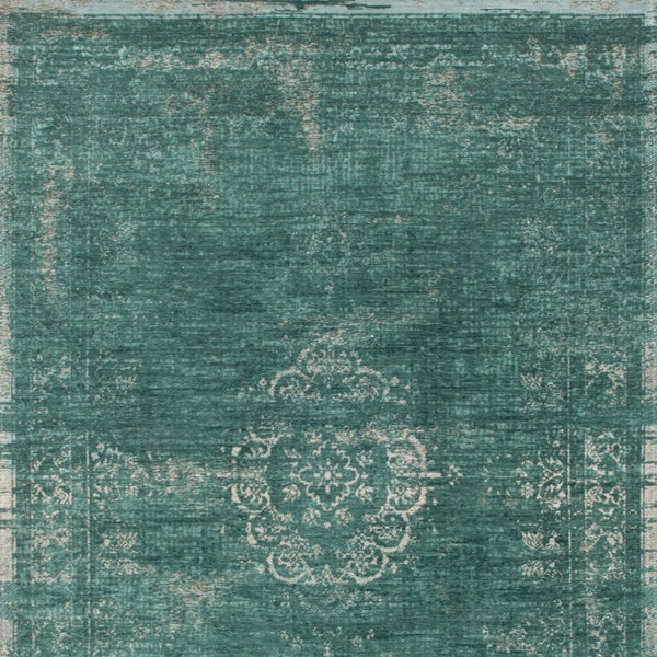 HomeRoots 3' Gray and Green Medallion Area Rug - Non-Skid Backing for Safe Entryways, Stylish and Durable Design 3' X 5' 548352