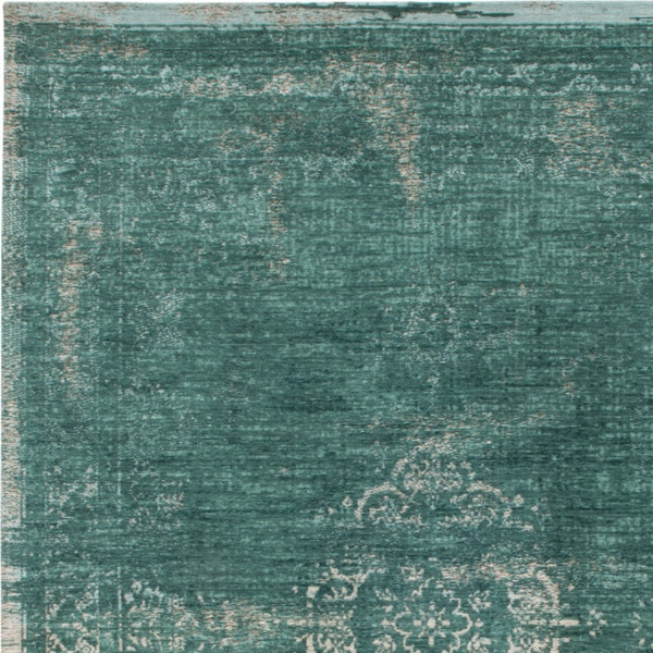 HomeRoots 3' Gray and Green Medallion Area Rug - Non-Skid Backing for Safe Entryways, Stylish and Durable Design 5' X 7' 548353