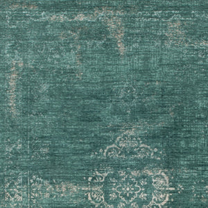HomeRoots 3' Gray and Green Medallion Area Rug - Non-Skid Backing for Safe Entryways, Stylish and Durable Design 6' X 8' 548354