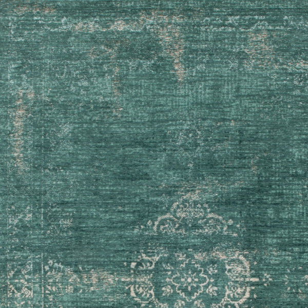 HomeRoots 3' Gray and Green Medallion Area Rug - Non-Skid Backing for Safe Entryways, Stylish and Durable Design 6' X 8' 548354