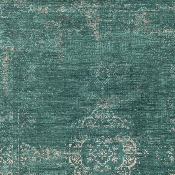 Homeroots 7' X 9' Gray And Green Medallion Non Skid Area Rug  100% Pet 548355