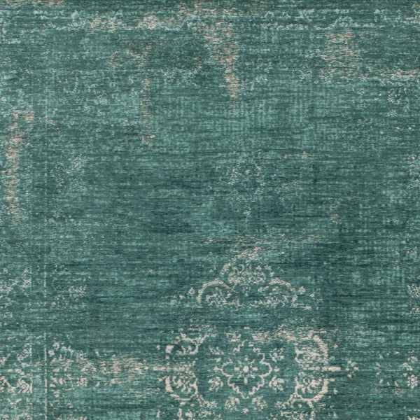 Homeroots 9' X 13' Gray And Green Medallion Non Skid Area Rug  100% Pet 548357