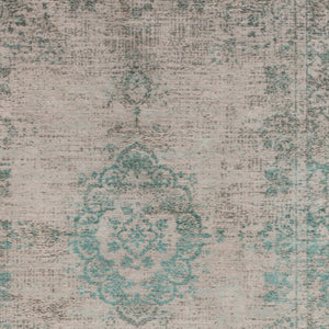 Homeroots 5' X 7' Gray And Green Medallion Non Skid Area Rug  100% Pet 548359