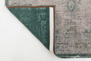 Homeroots 6' X 8' Gray And Green Medallion Non Skid Area Rug  100% Pet 548360