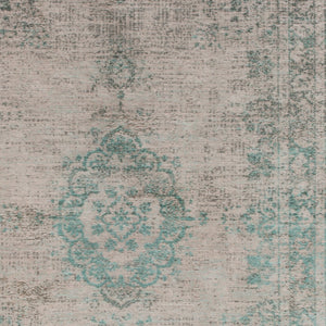 Homeroots 6' X 8' Gray And Green Medallion Non Skid Area Rug  100% Pet 548360