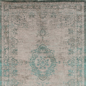 Homeroots 6' X 8' Gray And Green Medallion Non Skid Area Rug  100% Pet 548360