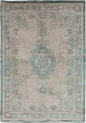 HomeRoots 3' Elegant Gray and Green Medallion Non-Skid Area Rug for Stylish Entryways and Kitchens 7' X 9' 548361