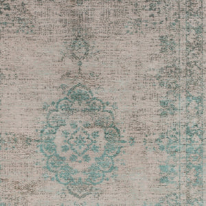 HomeRoots 3' Elegant Gray and Green Medallion Non-Skid Area Rug for Stylish Entryways and Kitchens 7' X 9' 548361